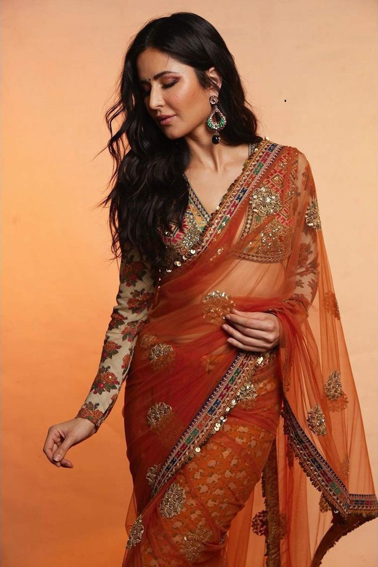 When the actress was promoting her last outing 'Sooryavanshi', Katrina Kaif was seen wearing a Sabyasachi saree for a promotional event. Her mesh six-yard, with embellished saree border and a dash of Rajasthani design, gives this one a perfect pick as a wedding outfit. 