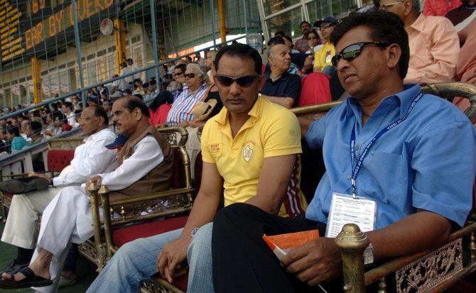In picture: Former India captain Mohammed Azharuddin and Kiran More on the 1st day of the 3rd Test played between India and England at Wankhede Stadium, Churchgate in 2006.