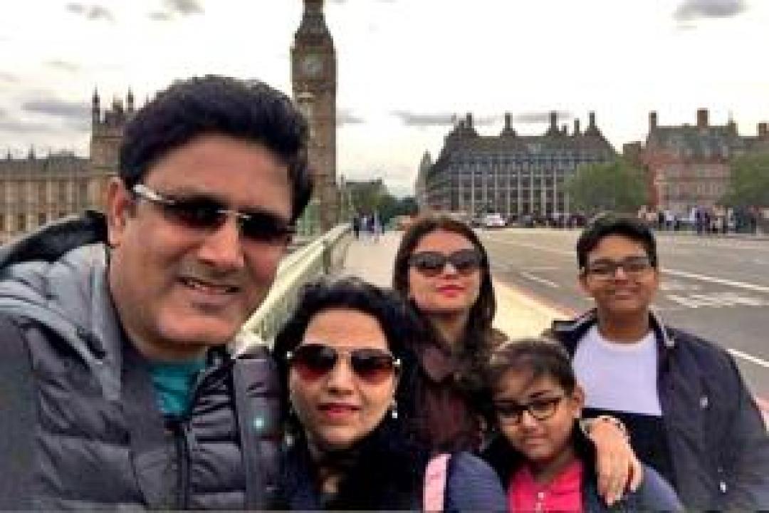 Anil Kumble with his family