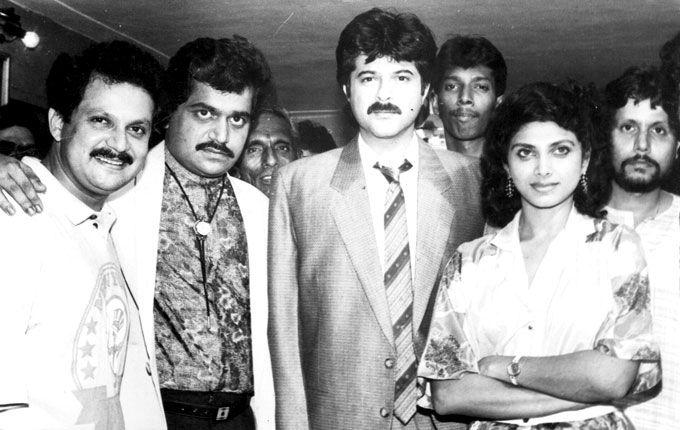 Anil Kapoor was one of the most bankable stars of the '90s with films like Mashaal, Yudh, Meri Jung, Karma, Chameli Ki Shaadi, Mr India, Ram Lakhan and Laadla.
In picture: Anil Kapoor with the superstars of Marathi cinema Mahesh Kothare, Laxmikant Berde and Varsha Usgaonkar.