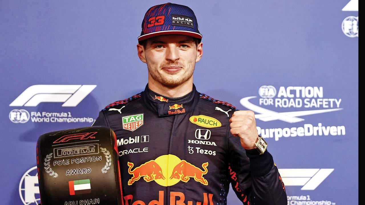 Max on pole in Abu Dhabi