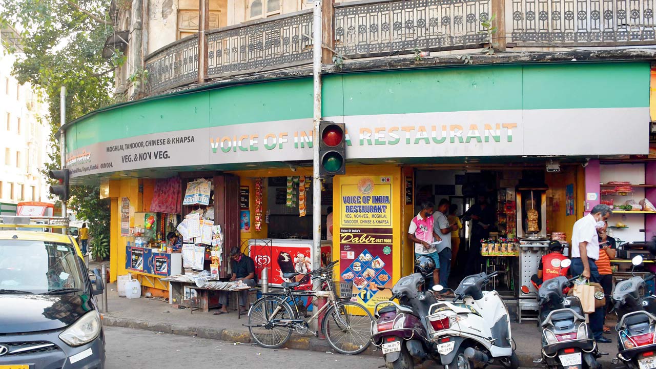 Voice of India restaurant at Girgaum switched its earlier completely colonial name post-Independence. Pic/Bipin Kokate