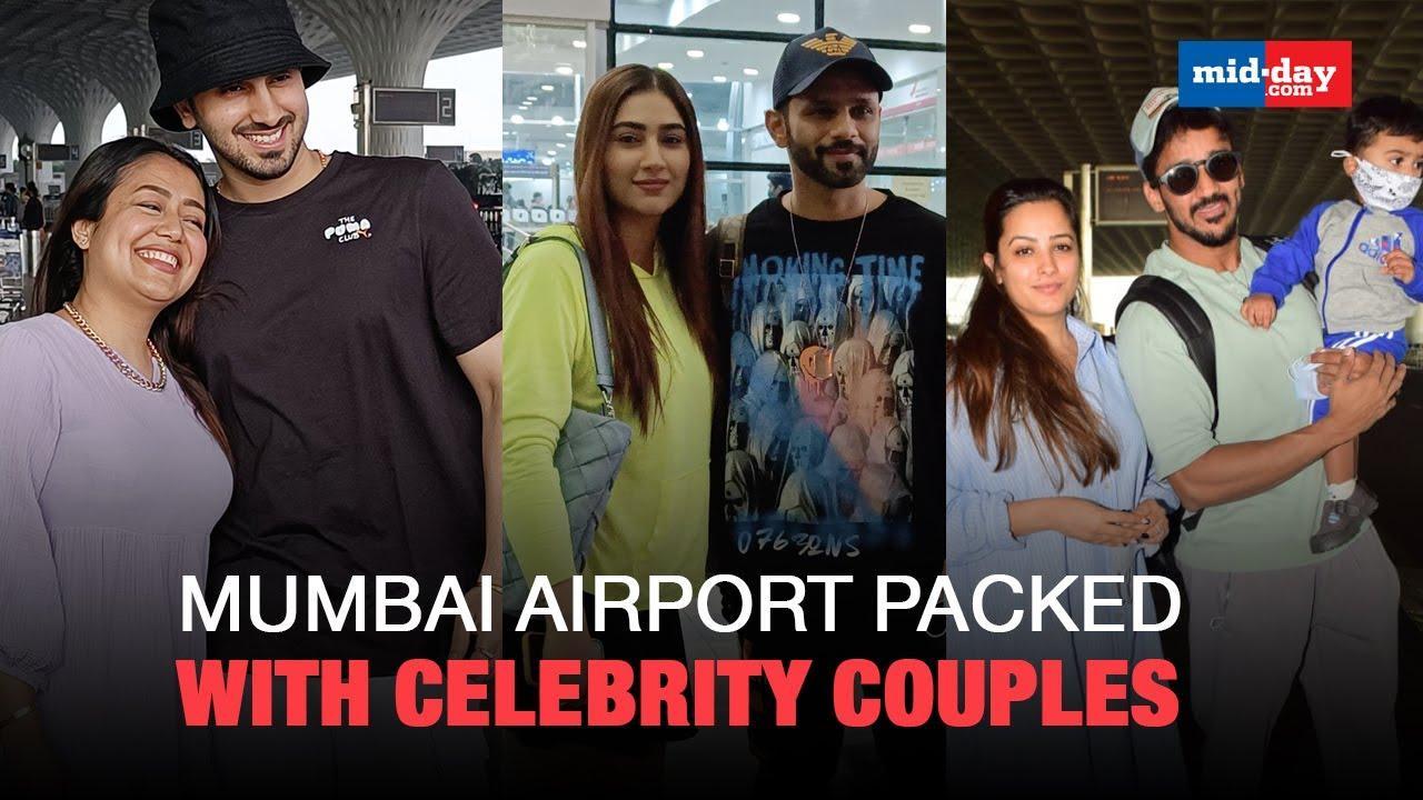 Rahul Vaidya-Disha Parmar And Other Celebrity Couples Spotted At Airport