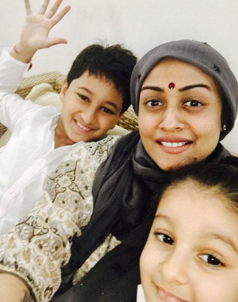 One of the other reasons why actress Namrata Shirodkar took a break from acting was to take care of the kids. In picture: Namrata Shirodkar with son Gautham and daughter Sitara, who was born on July 20, 2012.