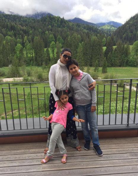 Talking about Namrata Shirodkar, she is best known for her works in films such as 'Kachche Dhaage', 'Vaastav: The Reality', 'Pukar' among others. In picture: Namrata with her kids.
