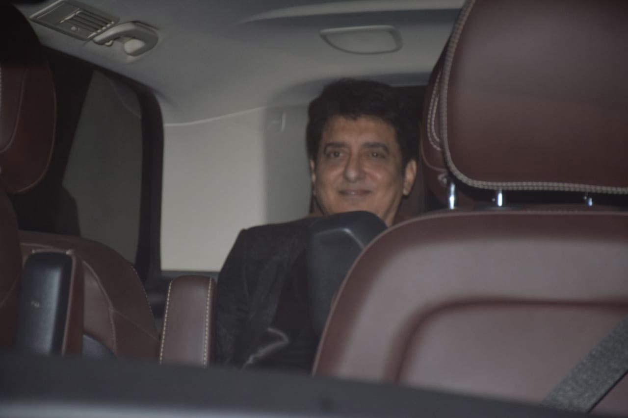 Producer Sajid Nadiadwala was also snapped at the private party.
