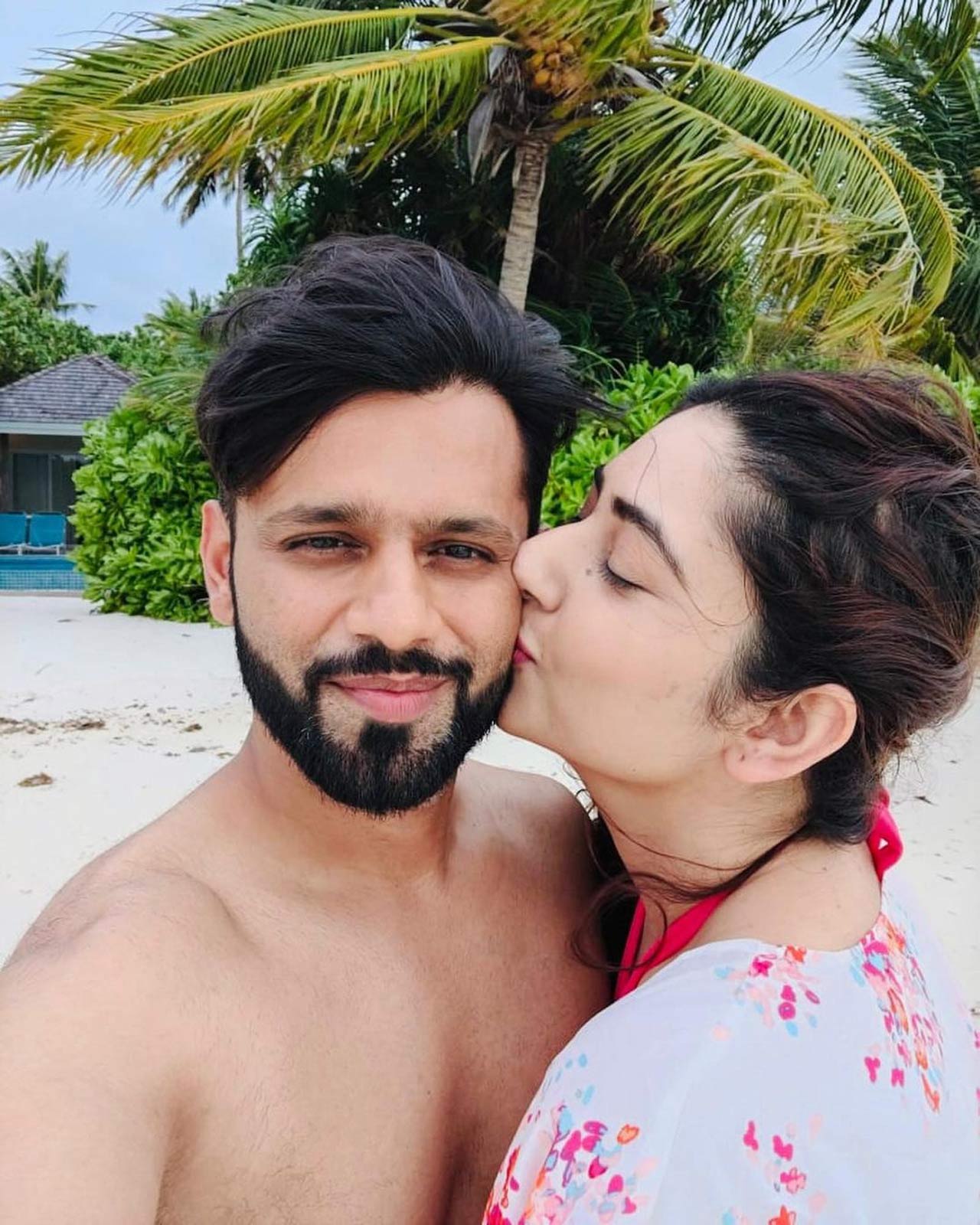 Disha and Rahul tied the knot in a grand wedding ceremony on July 16 this year after dating each other for a while. Their love story became the talk of the town when Rahul proposed to Disha during his stint on 'Bigg Boss 14'. Rahul Vaidya, who rose to fame with his stint in the popular reality show Bigg Boss 14, jetted off to the Maldives for a vacation on the beautiful beaches of the Maldives with his wife Disha. As she posted a loved-up picture with huggy, the actress wrote, 