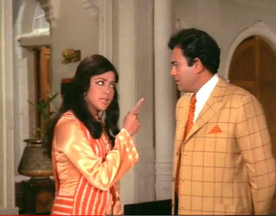 Hema Malini has shared screen space with Sanjeev Kumar in Dhoop Chhaon, Sholay and Seeta Aur Geeta. Well, the duo's chemistry was so liked by the audience that the 70s were filled with rumours about Kumar proposing to Hema. In picture: A still from the movie Seeta Aur Geeta (1972).