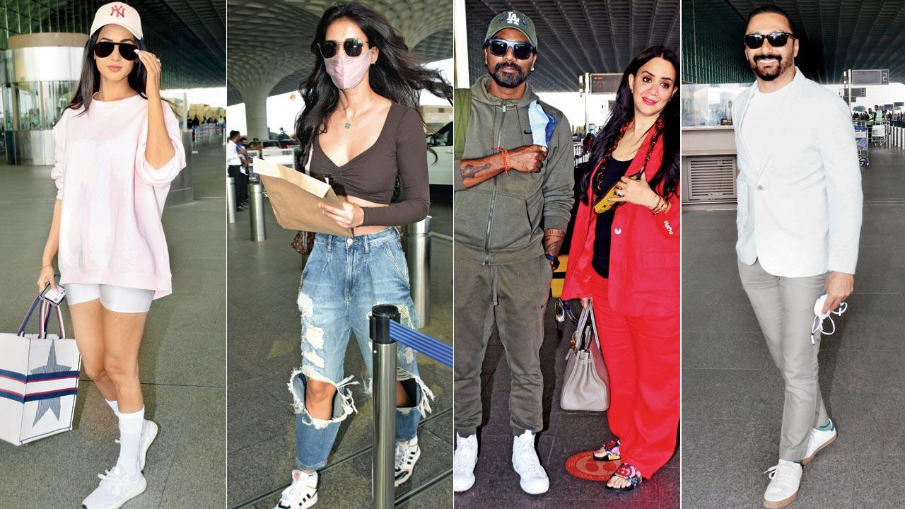 Going casual: Sonal Chauhan; Guess who?: Disha Patani; Still romancing: Remo D’Souza with Lizelle and Rare sight: Rahul Bose