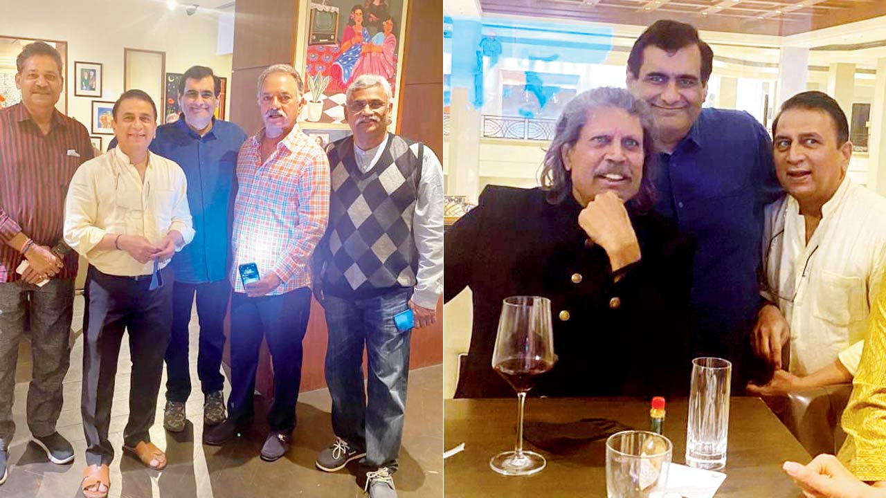 Manish Goswami, Sunil Gavaskar and Kapil Dev