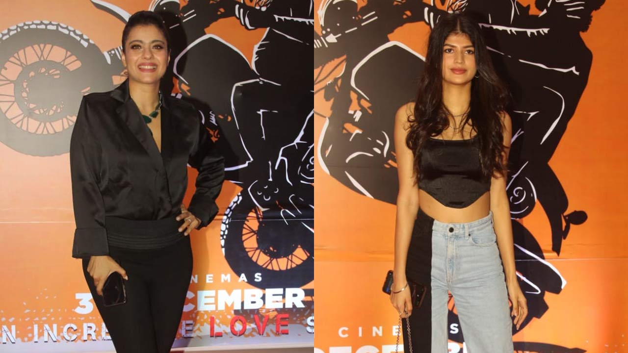Kajol was seen donning a black coloured silk top, paired with a basic pair of denim at the premiere. Anjani Dhawan was also at the red carpet event.