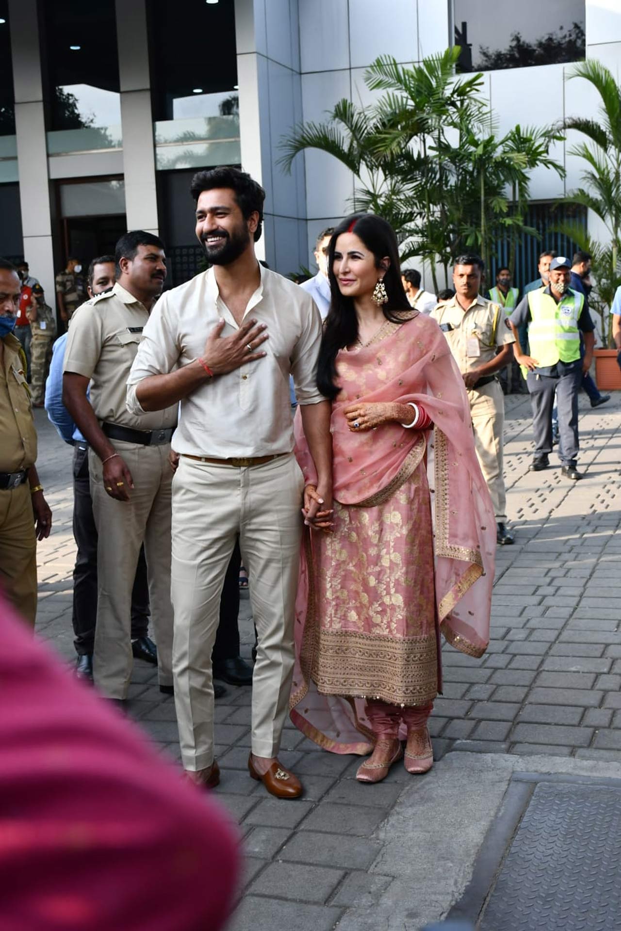 Katrina Kaif and Vicky Kaushal created waves on social media on their first appearance after marriage. The duo tied the knot in the most royal way at a fort in Rajasthan, and their fans still can't get over their dreamy pictures. 