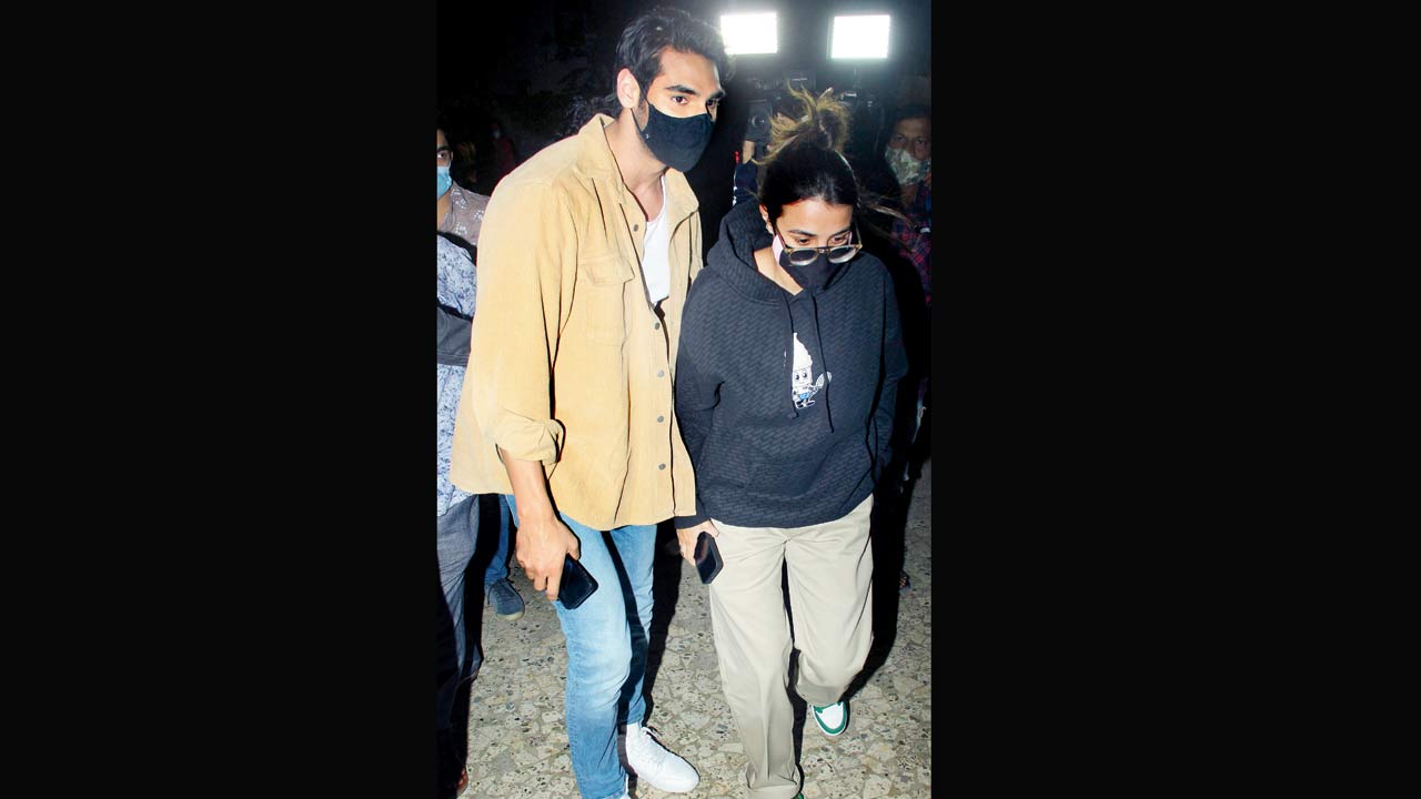 Ahan Shetty with girlfriend Tania Shroff