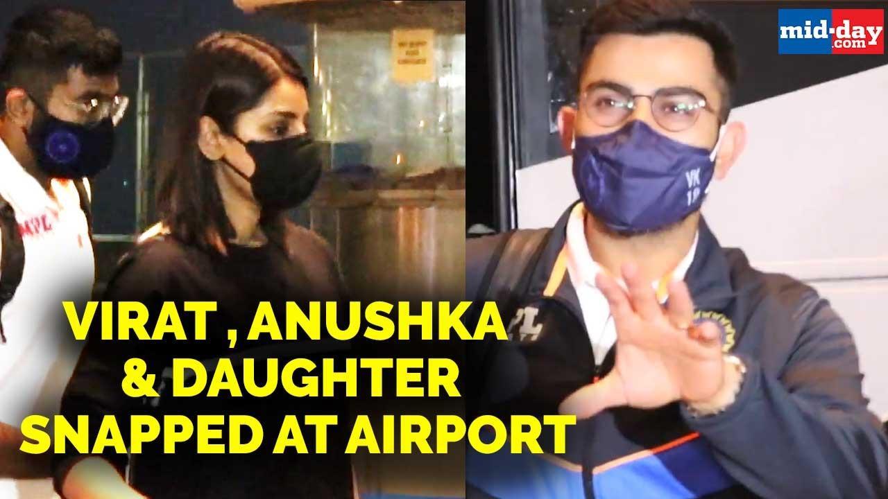 Virat Kohli snapped with Anushka Sharma, daughter Vamika as they Leave For SA