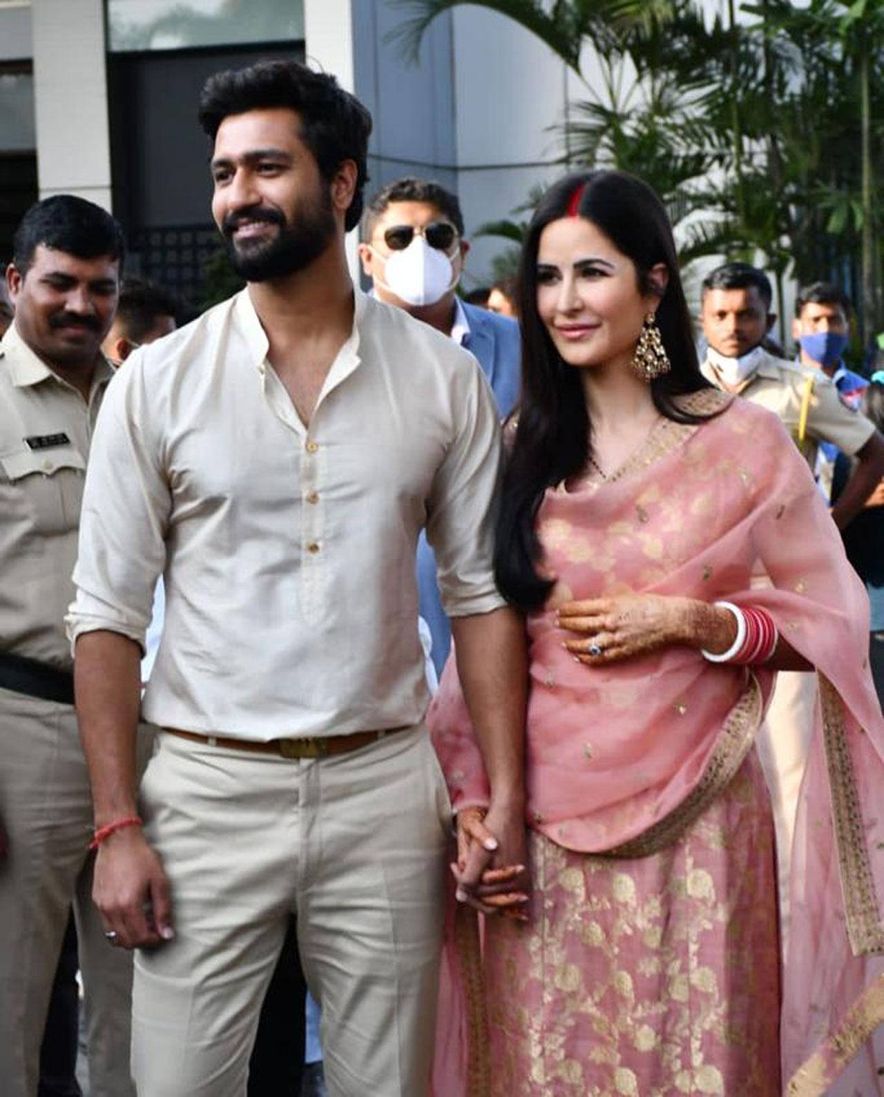 A day after they shared snapshots from their haldi ceremony, Katrina Kaif and Vicky Kaushal posted pictures from the mehendi festivities.The newlyweds put up identical captions, “Mehendi taa sajdi je nache saara tabbar.” Looks like hubby dearest is teaching Kat the nuances of Punjabi.