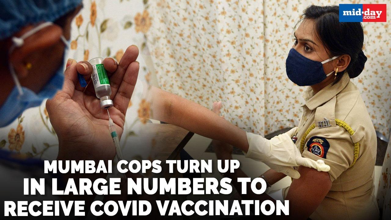 Mumbai cops turn up in large numbers to receive COVID-19 vaccination
