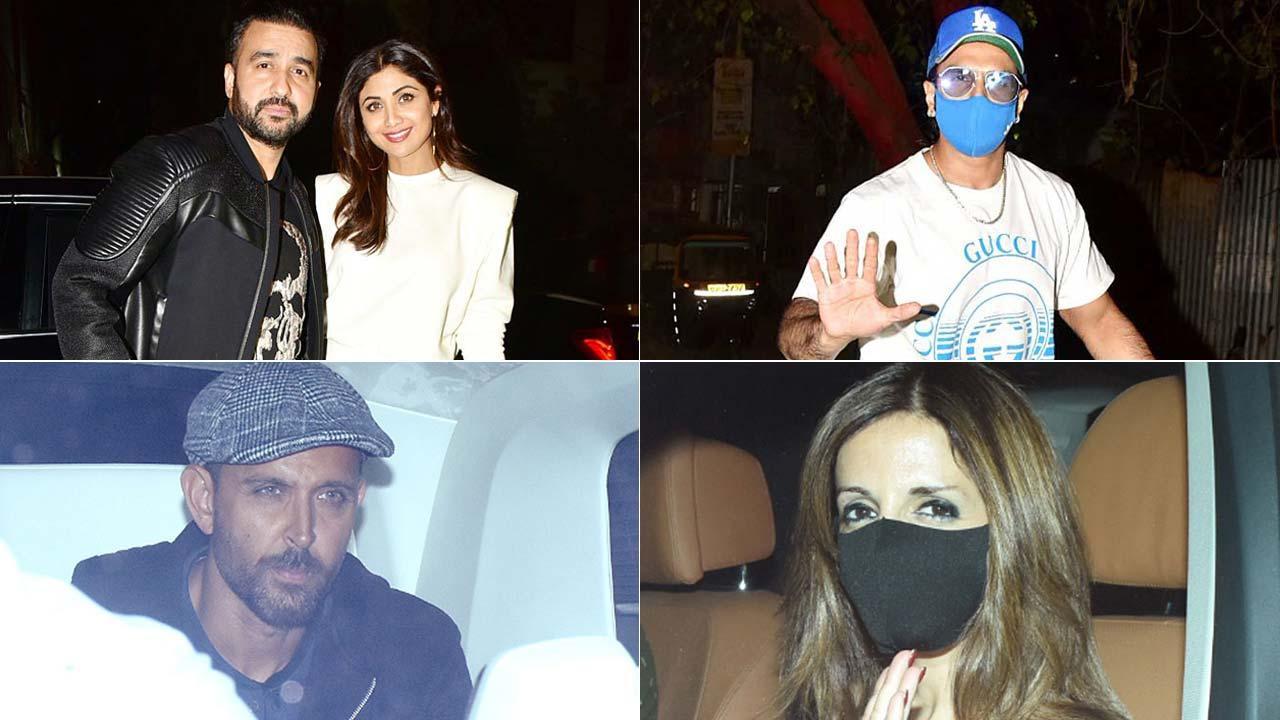 Shilpa-Raj spotted at a restaurant; Hrithik-Sussanne at Sanjay Khan's residence
