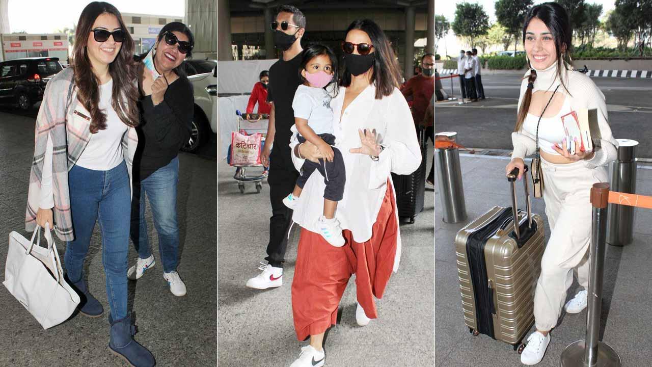 Airport Diaries: Hansika Motwani with mom, Neha-Angad with Mehr, Warina clicked