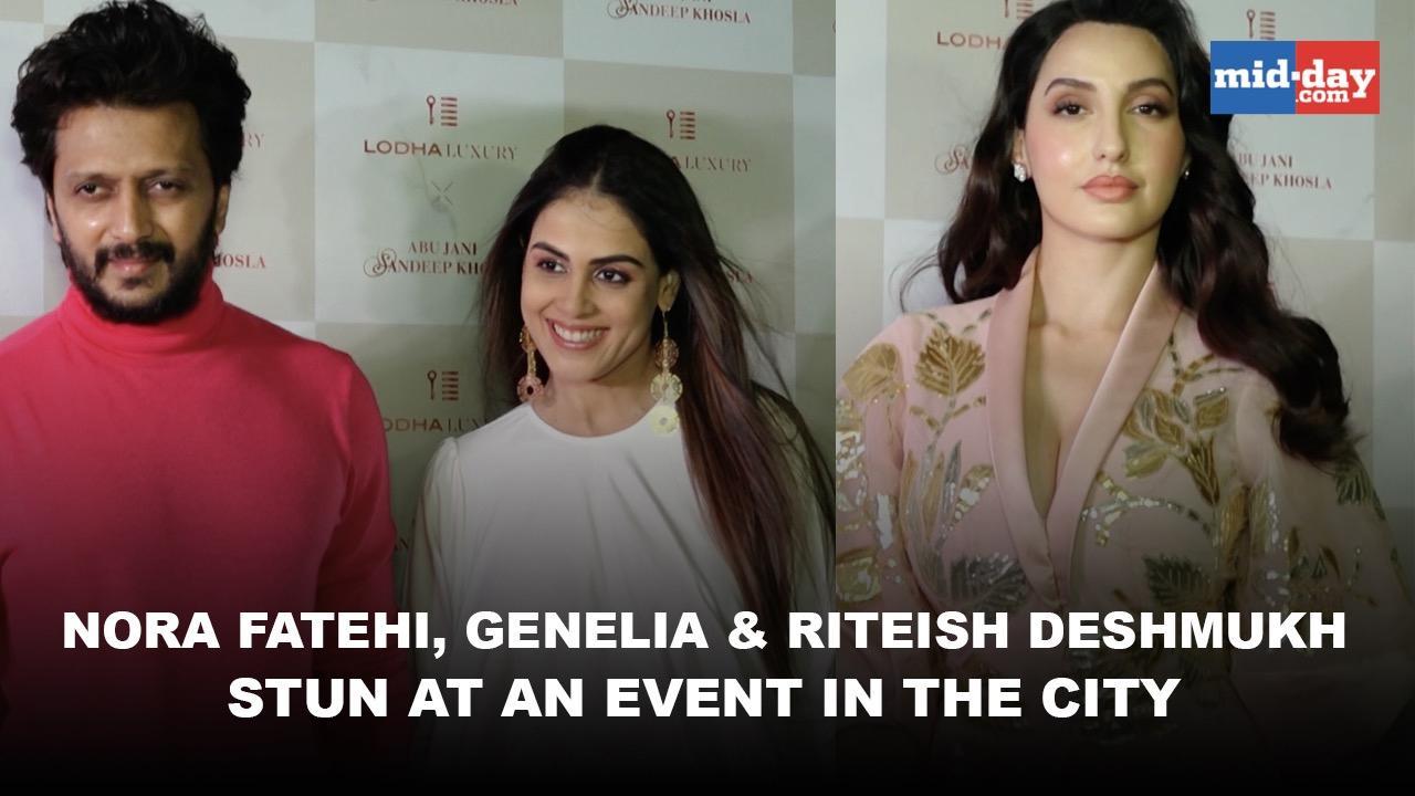 Nora Fatehi, Genelia, and Riteish Deshmukh stun at an event in the city