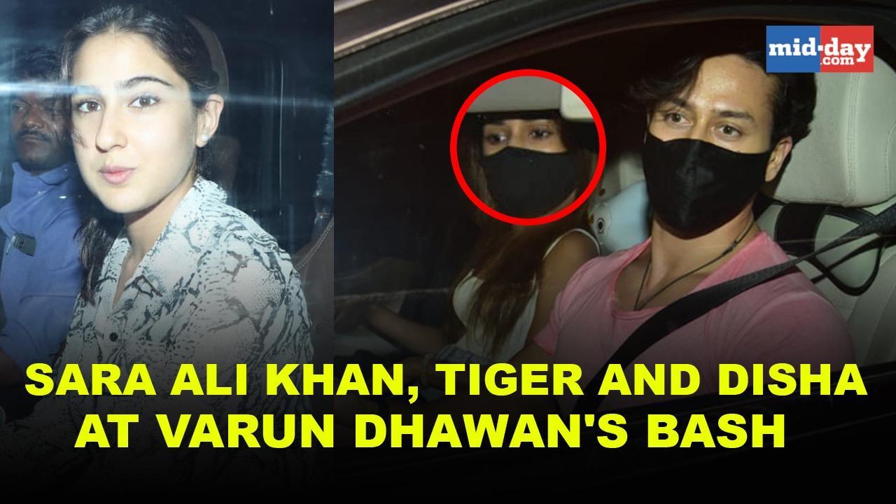 Sara Ali Khan, Tiger and Disha at Varun Dhawan's bash