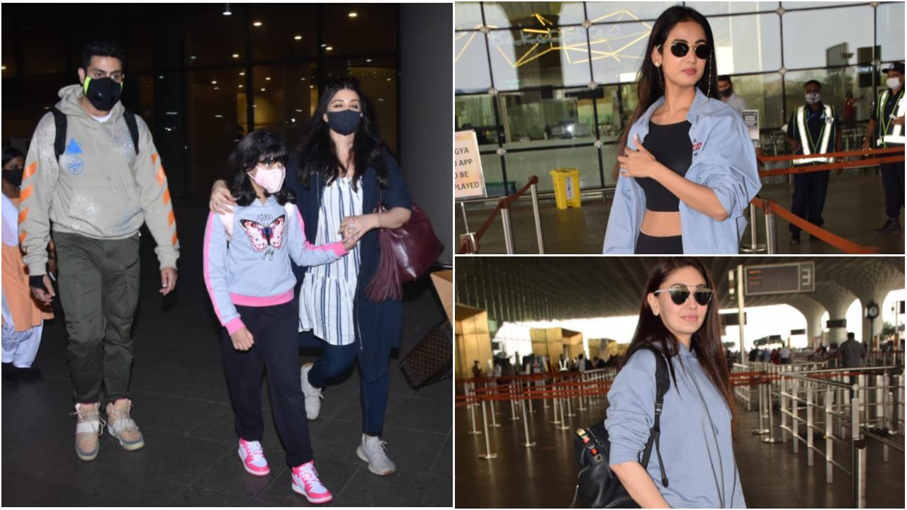 Airport Diaries: Aishwarya-Abhishek with Aaradhya, Sonal, Shefali, Daisy clicked