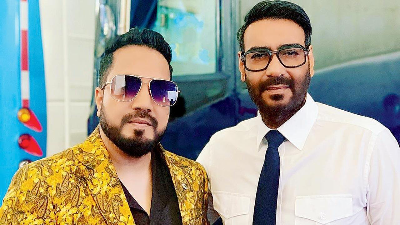 Coffee, conversations and more! Mika Singh and Ajay Devgn catch up on the sets of Mayday