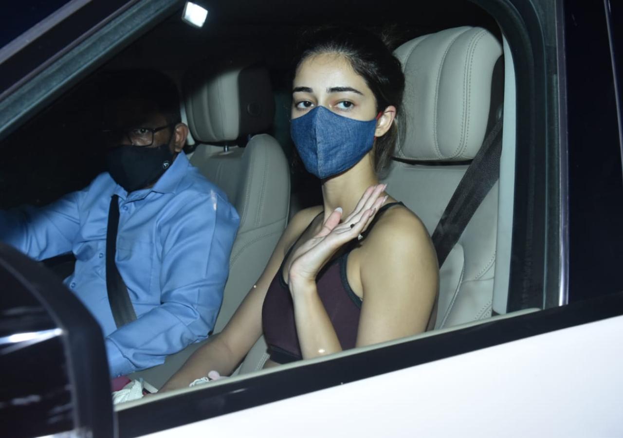 Ananya Panday sizzled in her brown dress as she was snapped enjoying her car ride in Bandra.