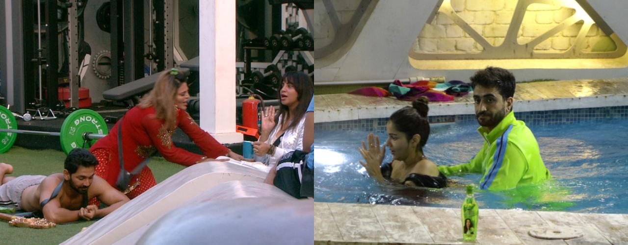In the afternoon, the task got interesting with Bigg Boss giving a story to housemates that they needed to act out on a loop. Where Rakhi had to give an oil massage to Abhinav, Arshi needed to pass comment on Rakhi and have a major fight. Rubina, on the other hand, needed to fall in the pool and Ali had to save her. Clever enough, Rubina decided to hide the oil during the task and planned on sabotaging Rakhi's task of giving Abhinav an oil massage. But Rakhi soon realized that she was been fooled. She thought that Abhinav was behind the whole thing and warns him of revenge.