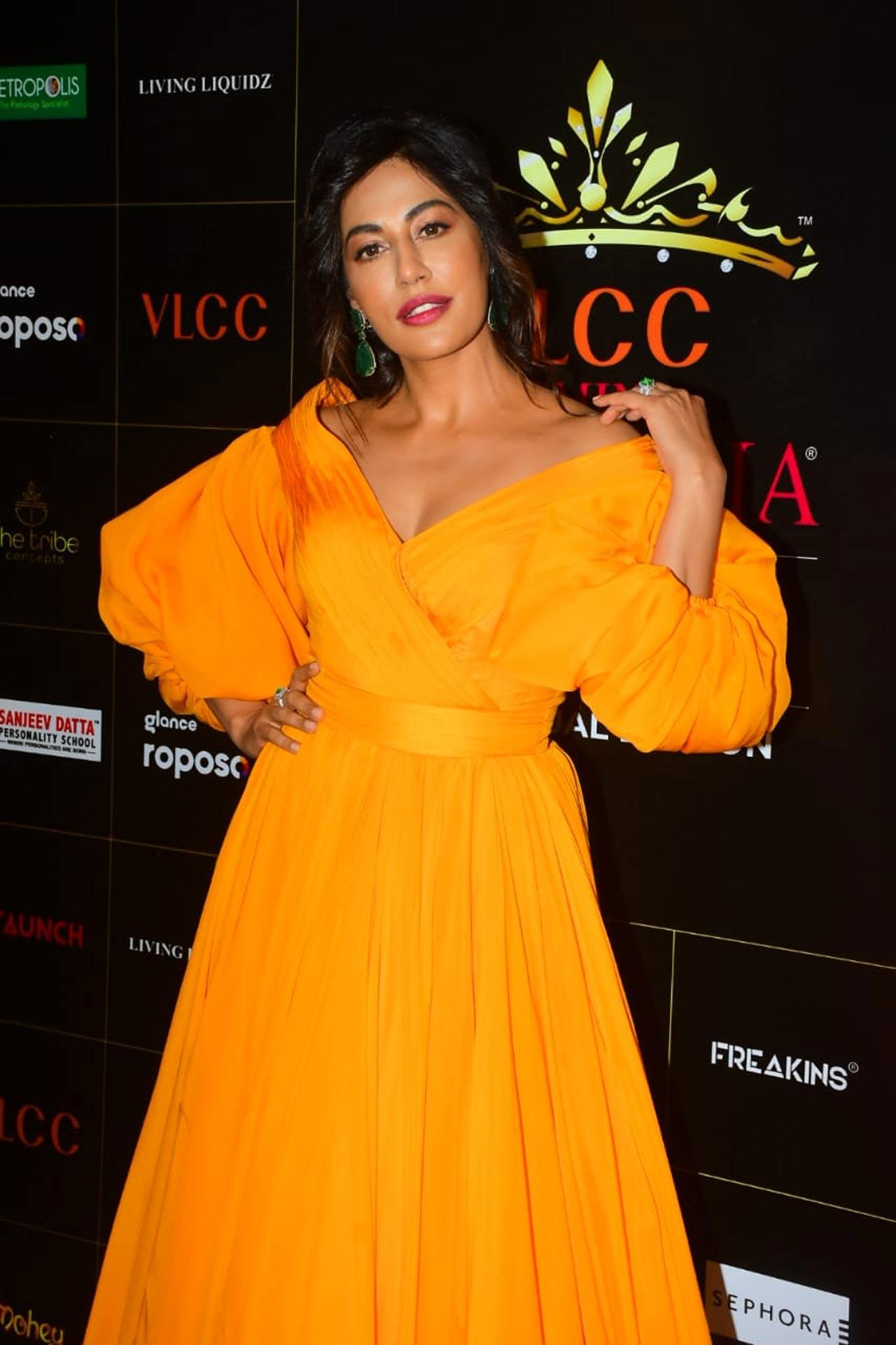 Chitrangda Singh, who was also one of the jury members at the event, twirled her way in a bright yellow off-shoulder gown. Her flowy A-line dress was definitely an outstanding pick to attend the ceremony hosted in the city.