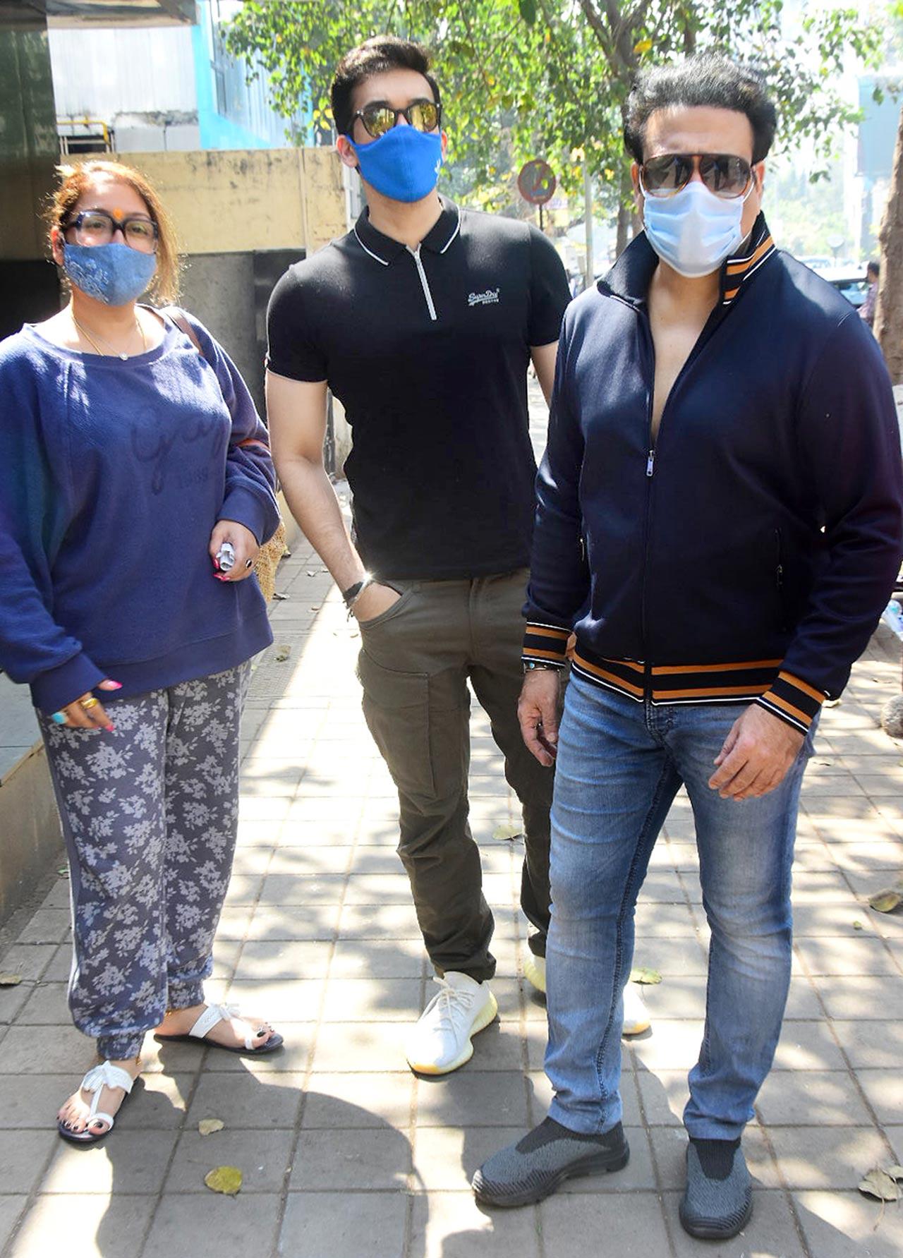 Govinda posed for the shutterbugs when clicked in Bandra with the family. Speaking about the actor, Govinda was said to reunite with Salman Khan for Partner 2, but there are no reports from the makers so far.
