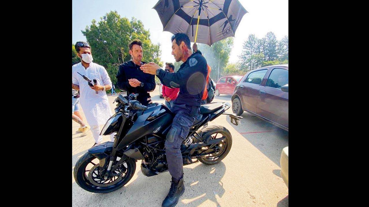 Full throttle: John Abraham is back on the sets of Attack