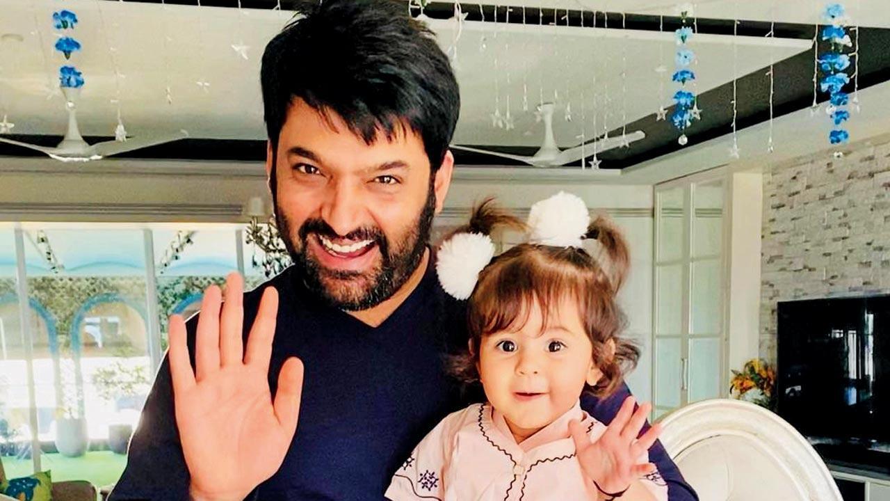 Kapil Sharma has daddy duties to complete; teaches Anayra how to wave