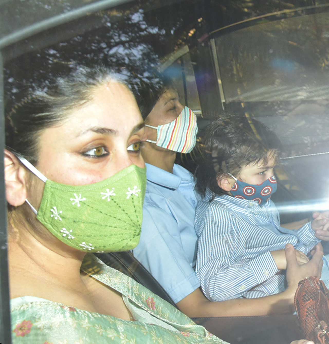 Kareena Kapoor Khan upped the fashion game as she attended Karan Johar's twins' birthday party with baby boy Taimur Ali Khan. The 3 Idiots actress was seen wearing a pretty green coloured kaftan for the celebration. The actress is leaving no stone unturned by setting some new trends for all the moms-to-be out there, as she steps out, flaunting her baby bump.