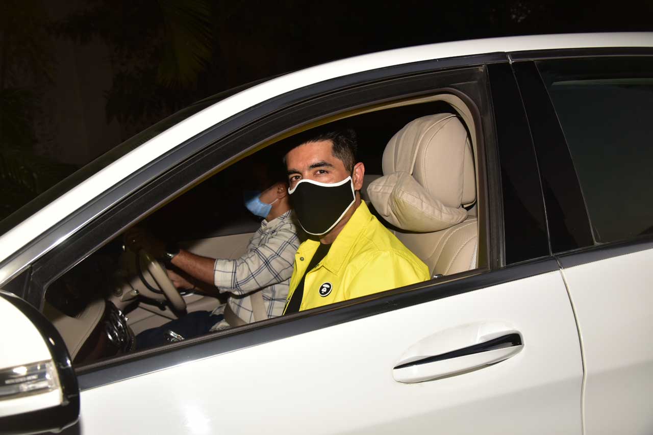 Manish Malhotra at Karan Johar's residence as he attended Yash and Roohi's birthday party.