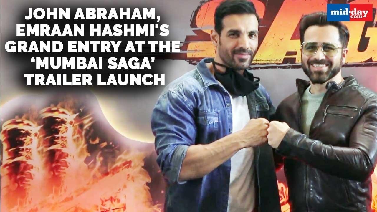 John Abraham, Emraan Hashmi's grand entry at the 'Mumbai Saga' trailer launch