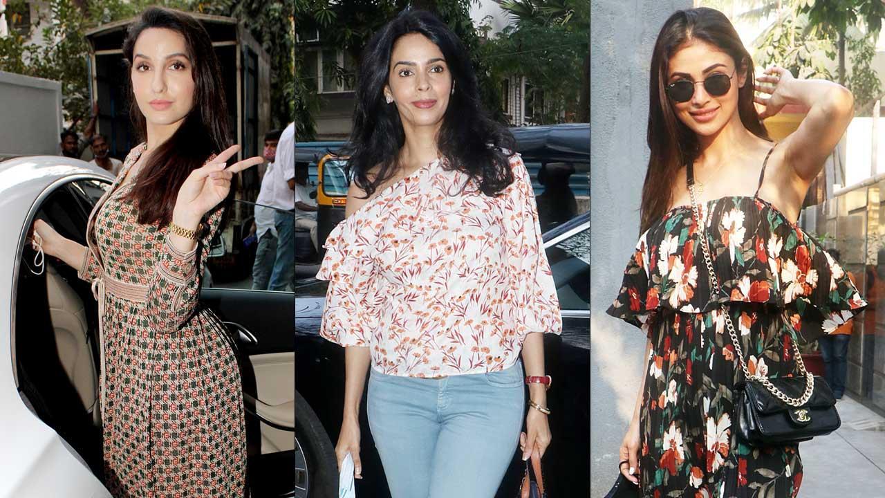 Celeb Spotted in Mumbai: Nora Fatehi, Mallika Sherawat, Mouni Roy clicked
