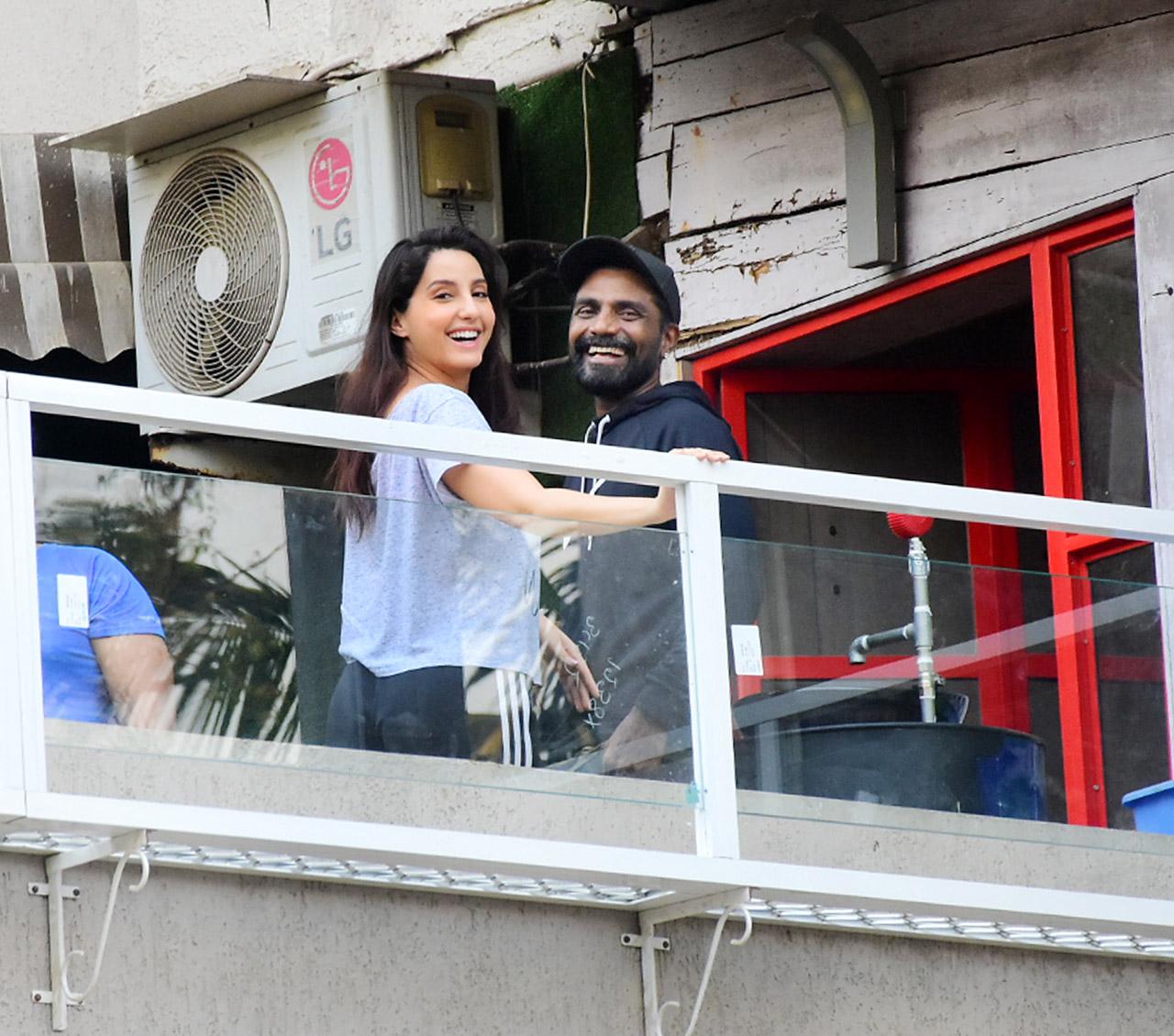 Nora Fatehi dropped by choreographer-director Remo D'Souza's office in Andheri. This is Remo's first public appearance after he suffered a heart attack in December.