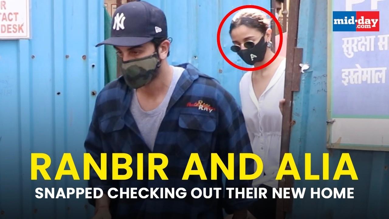 Ranbir Kapoor and Alia Bhatt snapped checking out their new home
