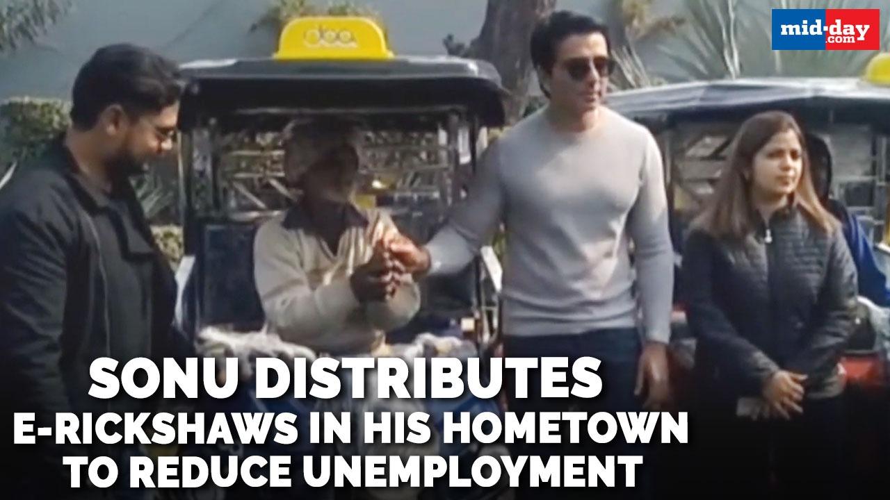Sonu Sood distributes e-rickshaws in his hometown to reduce unemployment