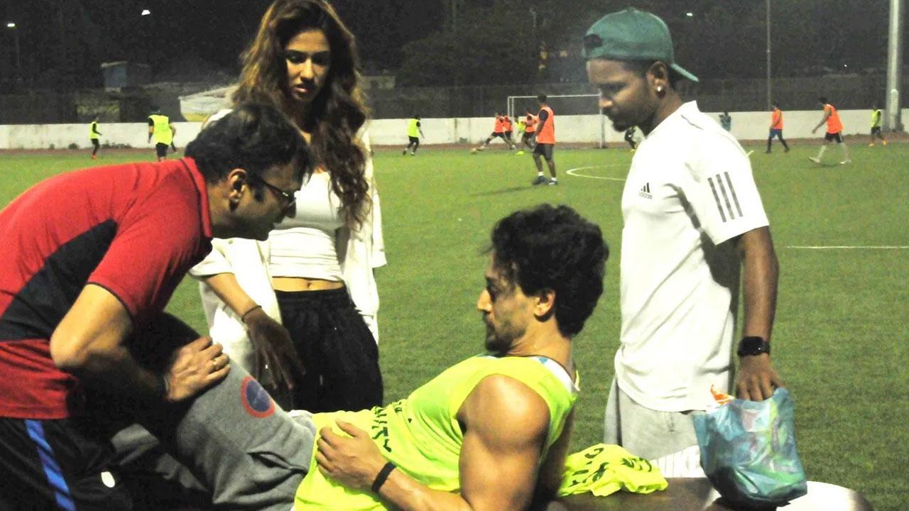 Inside Photos: Tiger Shroff hurts himself while playing football, Disha Patani gives company 