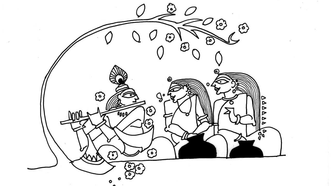 Krishna and the eloping women