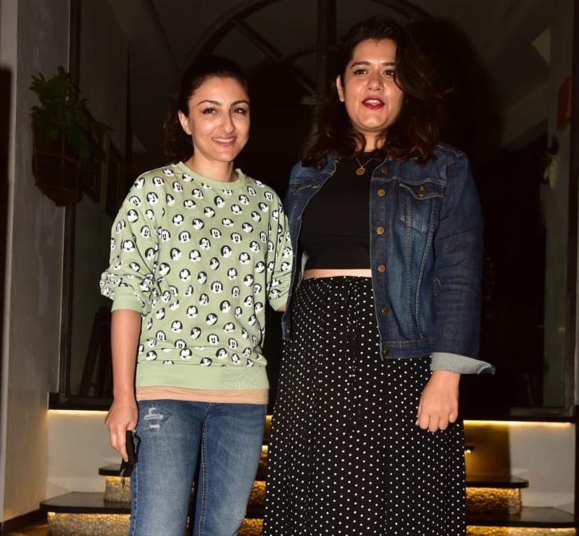 Soha Ali Khan and Shikha Talsania have been often spotted together are dinner parties and other events. The duo seen posing happily for the photographers outside the restaurant in Bandra.