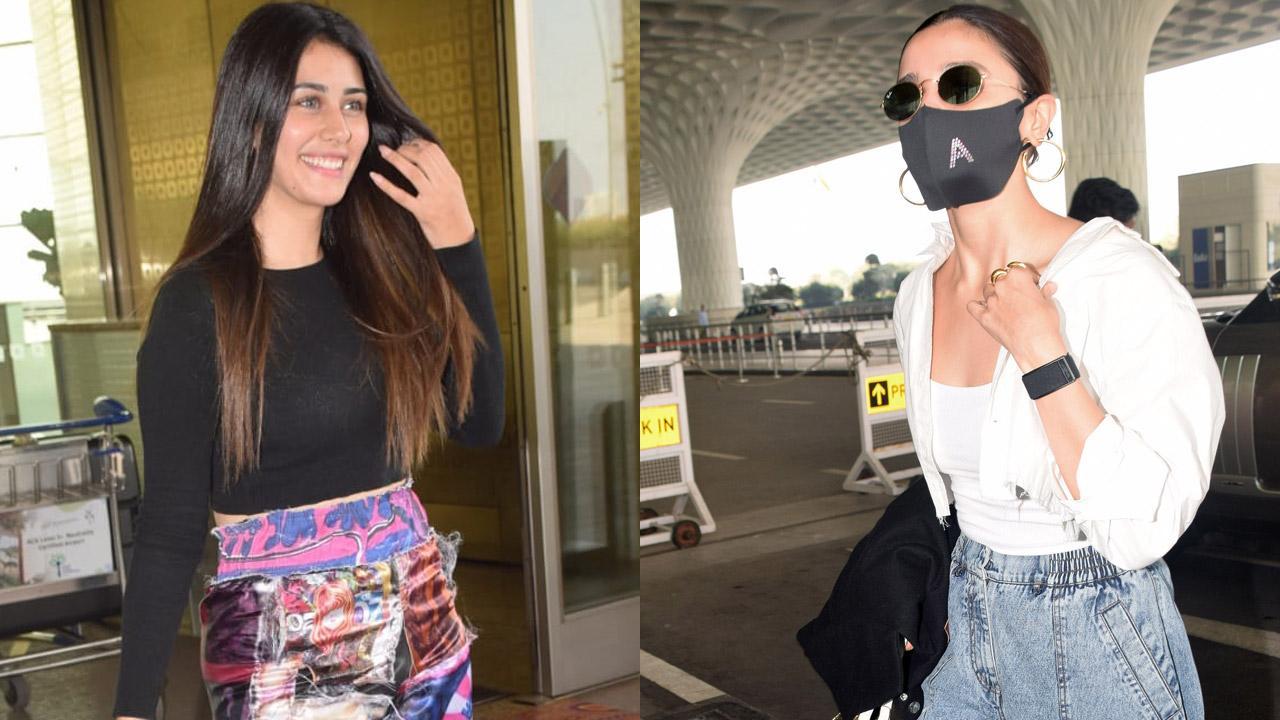 Alia Bhatt, Warina Hussain, Arjun Bijlani and family at Mumbai airport