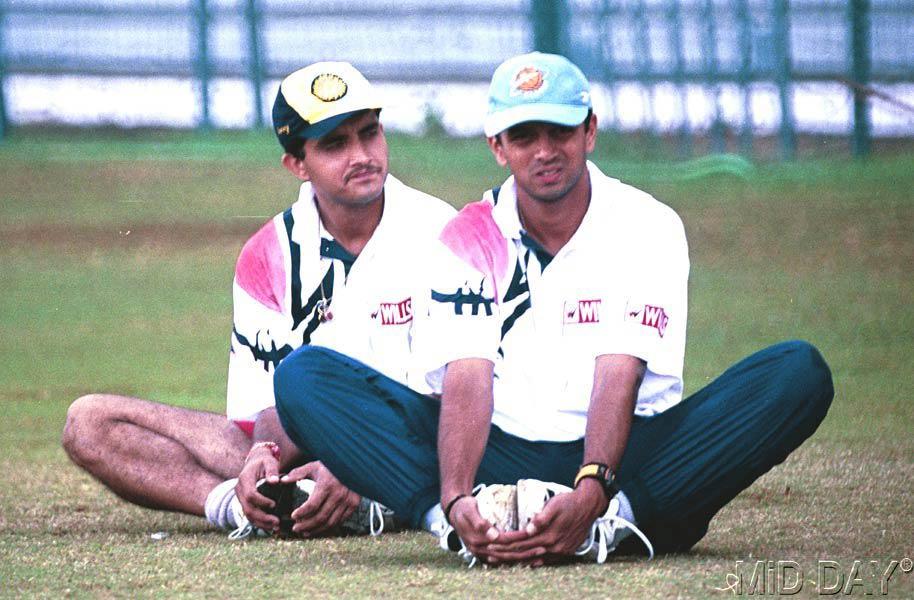 Rahul Dravid completed his B.Com from St. Joseph's College of Commerce. While pursuing his MBA at St Joseph's College of Business Administration, Dravid was selected to play for the Indian national cricket team.
In pic: Rahul Dravid and Sourav Ganguly during a training session