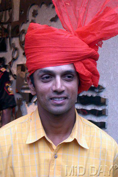 In picture: Rahul Dravid poses in a traditional avatar at an event