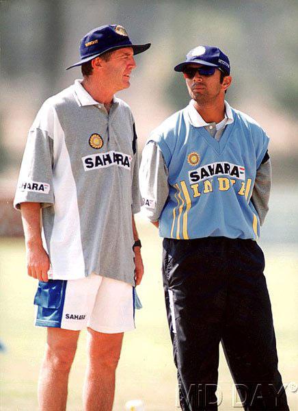 In picture: Rahul Dravid with former India Coach John Wright.