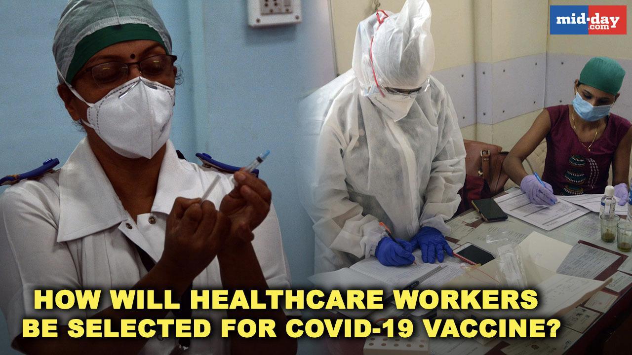 How will healthcare workers be selected for COVID-19 vaccine?
