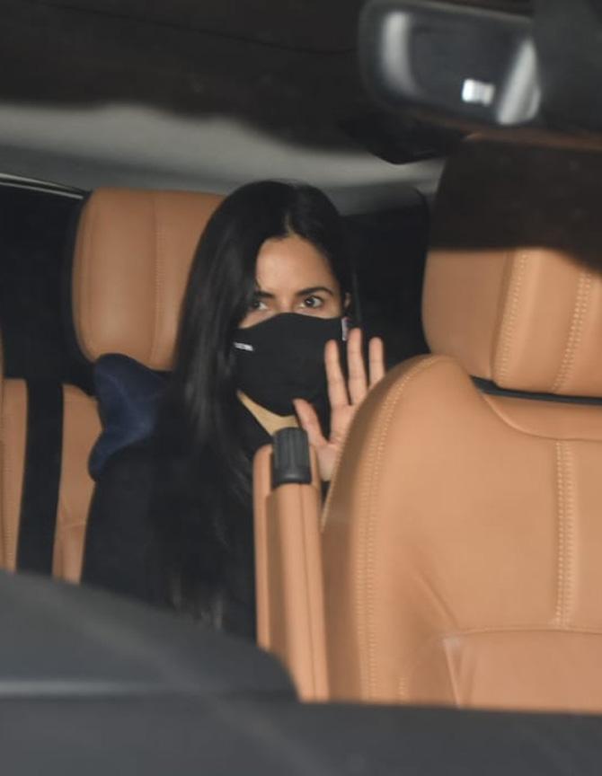 Katrina Kaif was clicked in her car, as she headed to her dance class in Bandra, Mumbai. The actress was all smiles and was snapped waving at paparazzi.