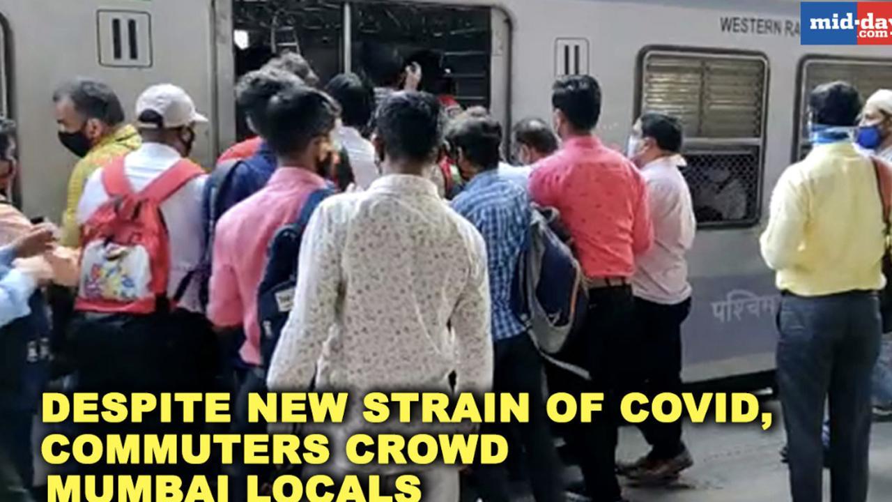 Despite new strain of COVID, commuters crowd Mumbai locals