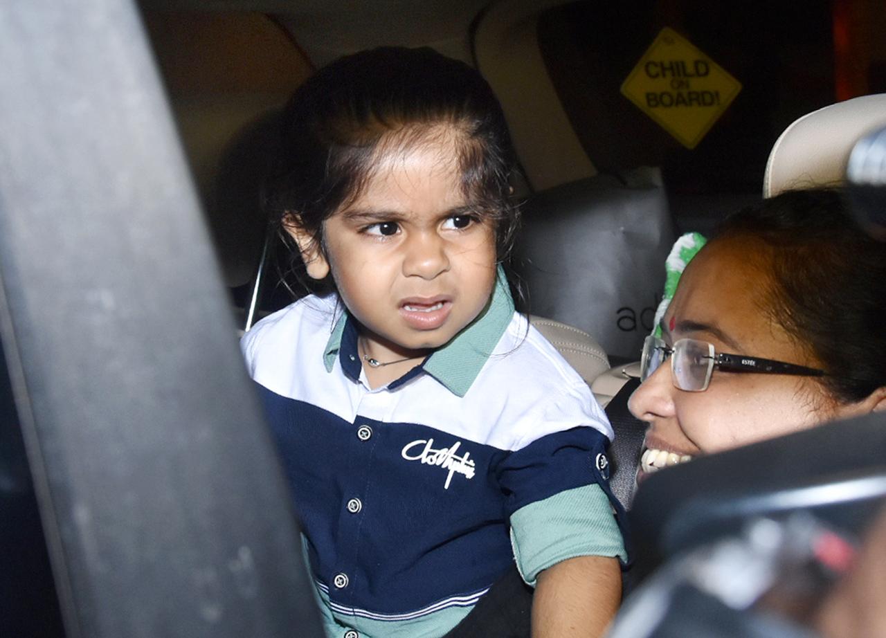 As Ekta Kapoor's son Ravie turned two on January 27, 2021, the producer hosted as grand bash in Juhu, Mumbai. The party was attended by who's who of tinsel town. Ekta welcomed her son via surrogacy in 2019.
In picture: Little Ravie clicked as he arrived at the venue. All pictures/Yogen Shah